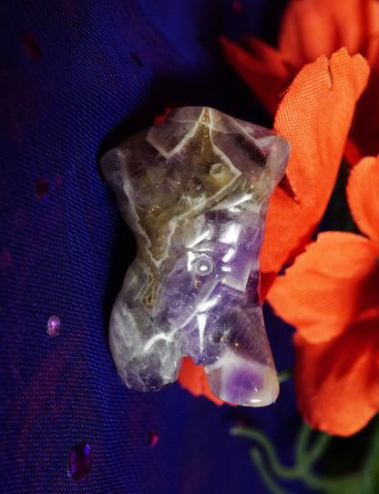 Crystal Gift Set | Tiger's Eye Cat, Opalite Dog, Dream Amethyst Man, Green Dot Jasper Mushroom, Red Jasper Moon, Black & Blue Skull