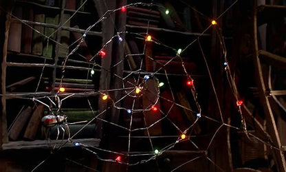 "Nightmare Before Christmas" Handmade Crystal Spiderweb Ornament | Electroformed Copper Christmas Tree Décor